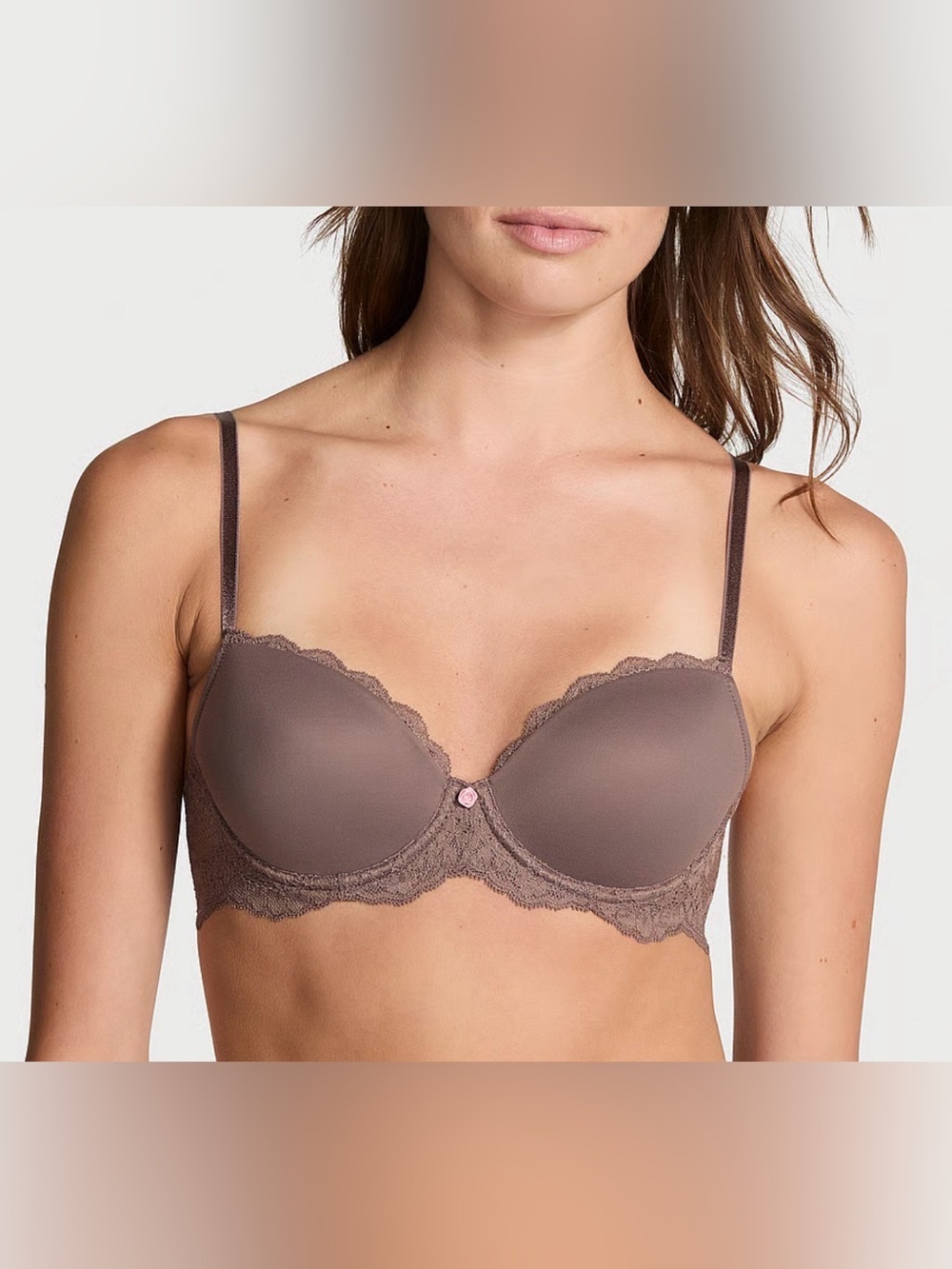 Victoria’s Secret Smooth & Lace Lightly Lined Demi Bra Mauve 32C NWT IN PKG